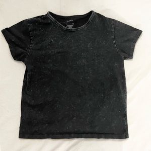 Black / gray washed short sleeve fitted shirt